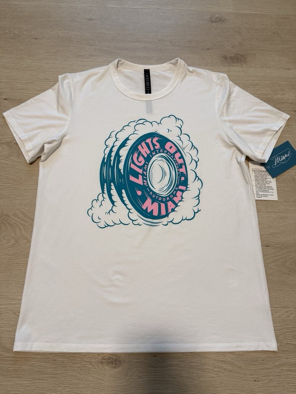 Lululemon Fundamental Tee F1 Miami Grand Prix Men’s M White Tshirt Short Sleeve